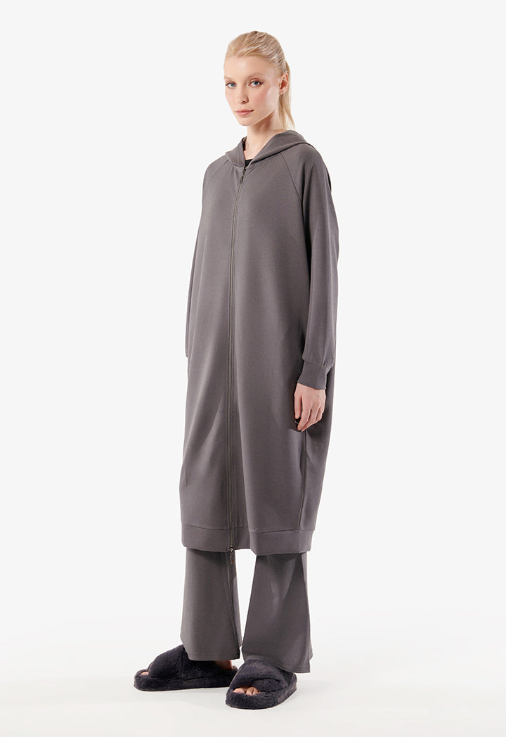 Choice Hooded Midi Dress Grey