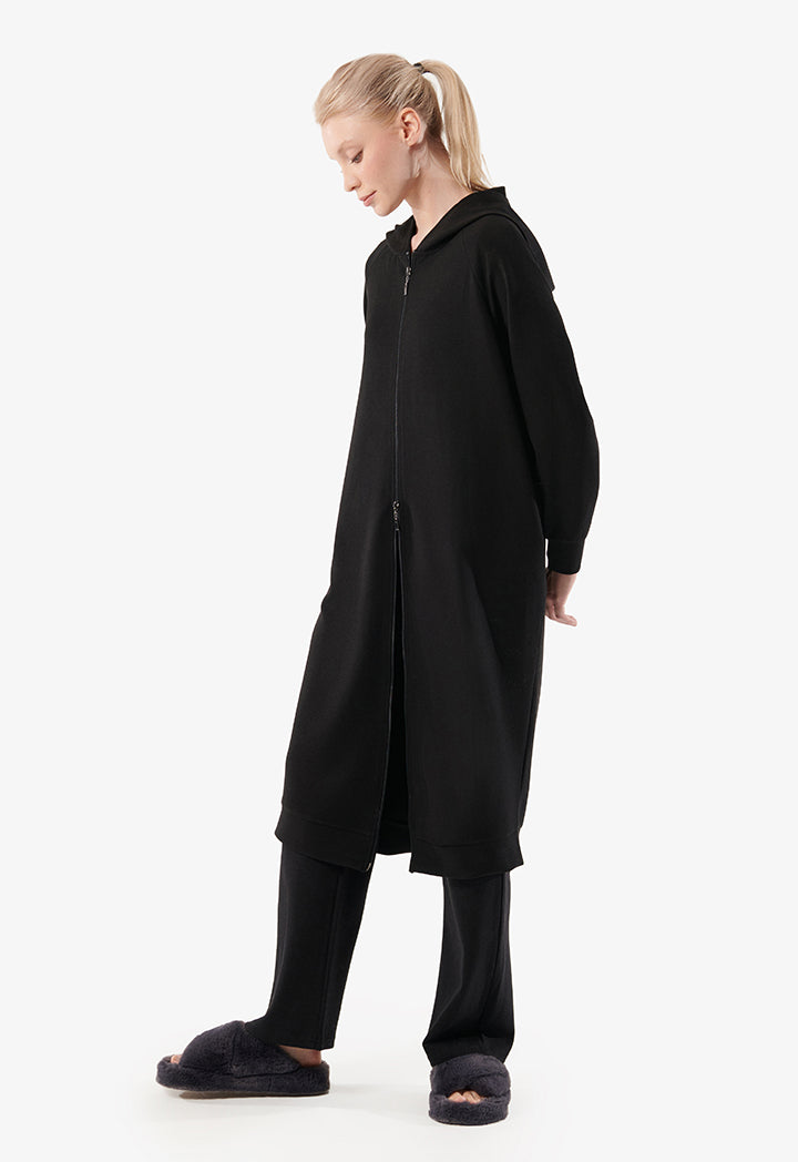 Choice Hooded Midi Dress Black
