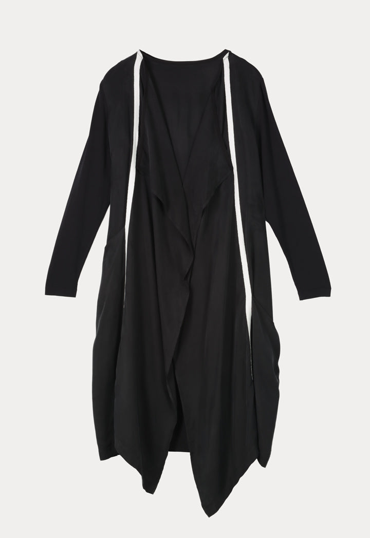 Choice Ribbed Cupro Combo Dress Black