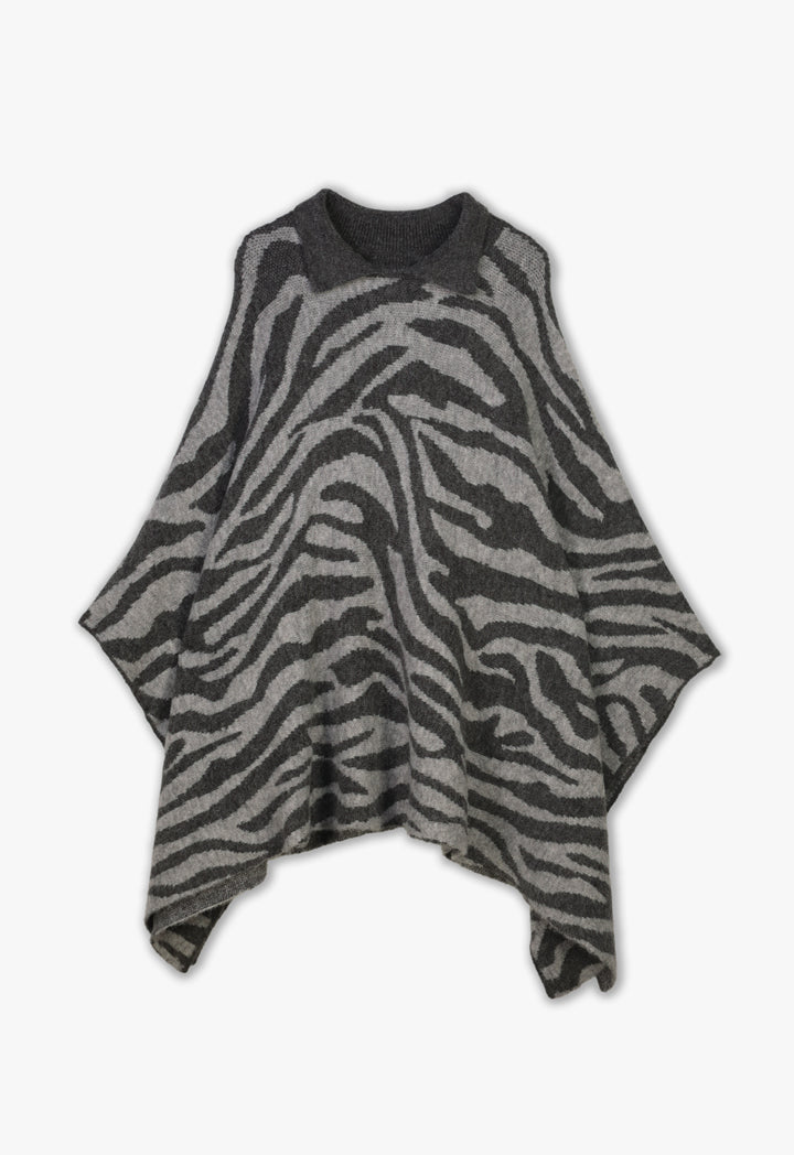 Choice Zebra Print Knitwear Grey
