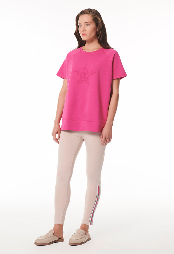 Choice Embossed Star Fancy T-Shirt Pink