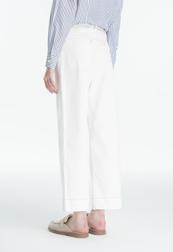 Choice Solid Denim Pants Offwhite