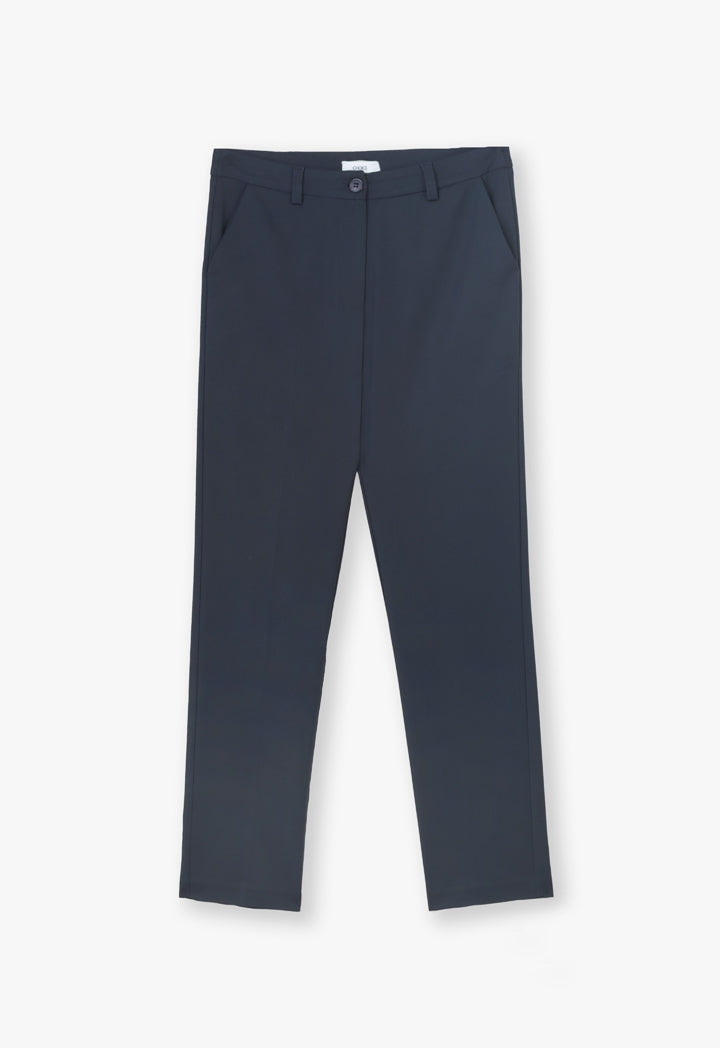 Choice Solid Slim Fit Trousers Navy