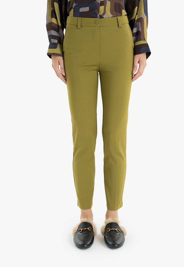 Choice Solid Slim Fit Trousers Lime