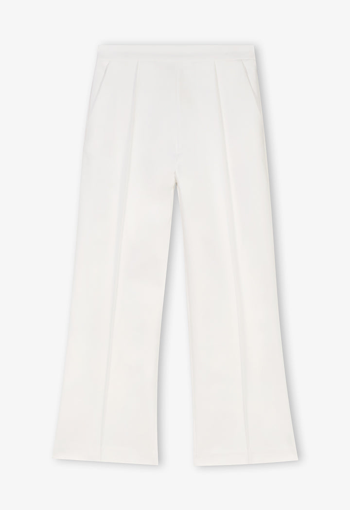 Choice Basic Straight Legs Formal Trousers Off White