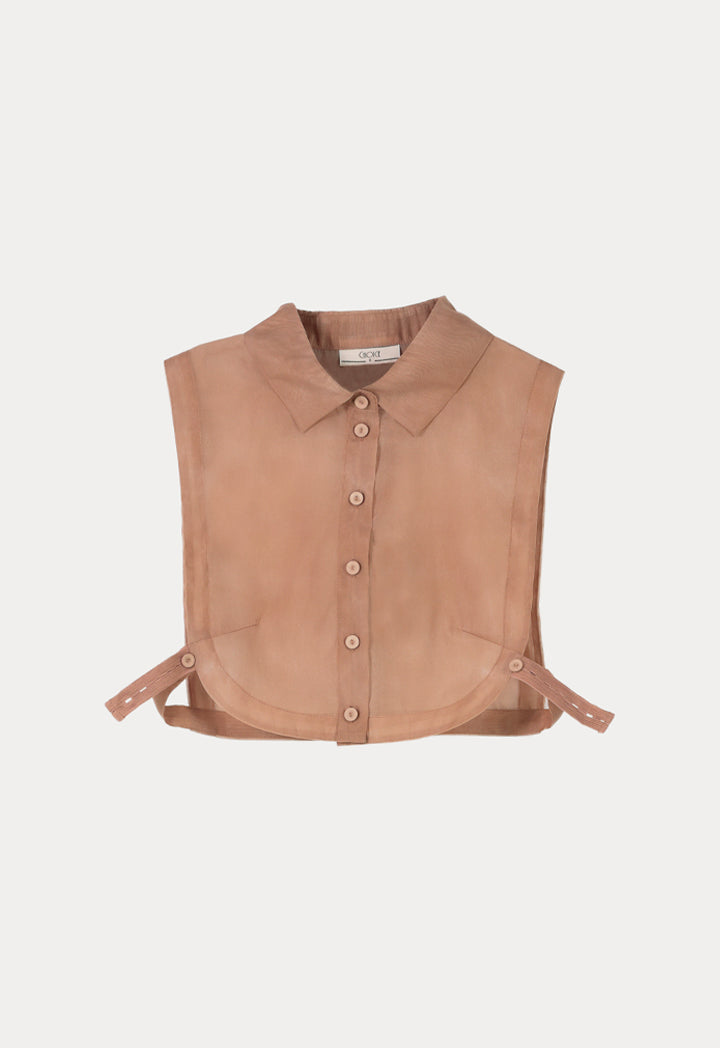 Choice Organza Pointed Collar Shirt Bib Terracotta