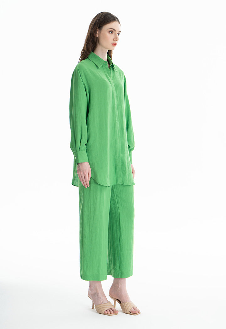 Choice Single Tone Classic Blouse Green