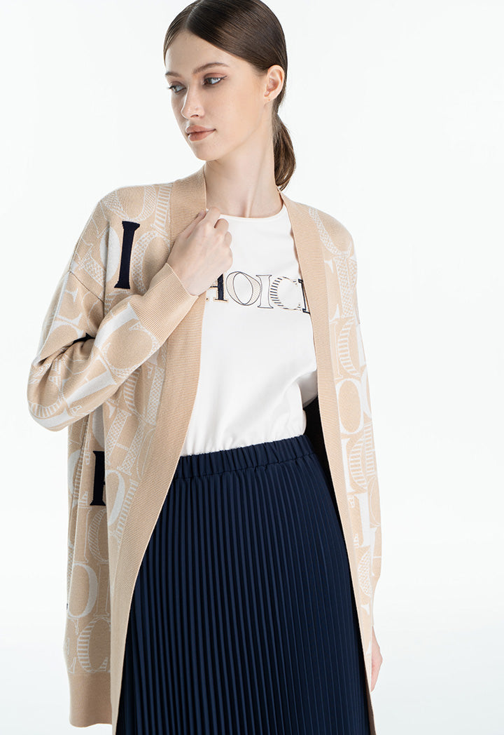 Choice Logo Printed Jacket Beige