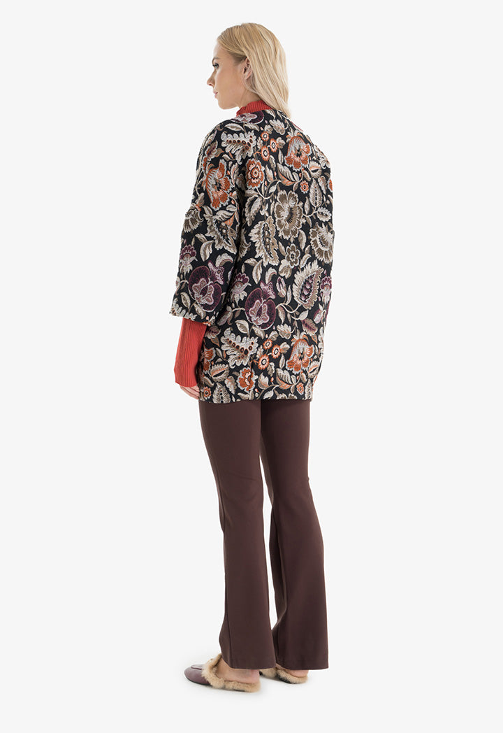Choice Allover Floral Textured Jacket Print
