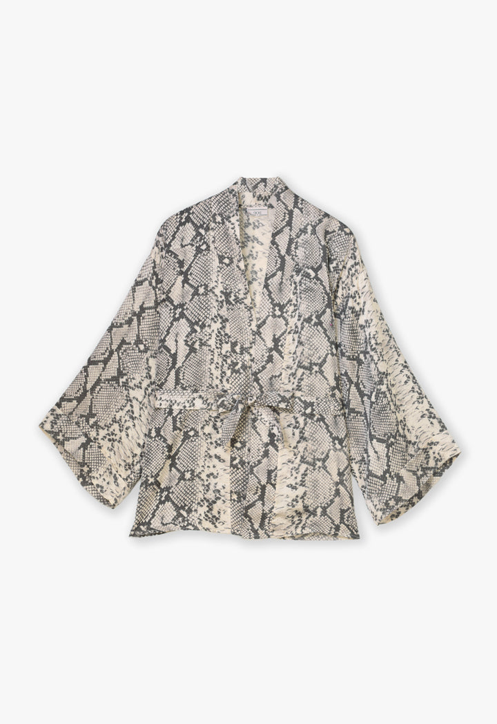Choice Allover Snake Printed Jacket Offwhite