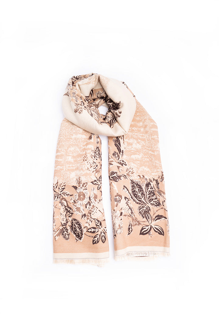 Choice Printed Scarf Beige