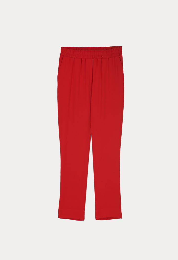 Choice Solid Elasticated Waist Trouser Red