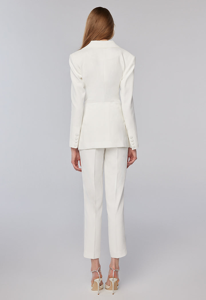 Choice Solid Straight Leg Trouser Offwhite