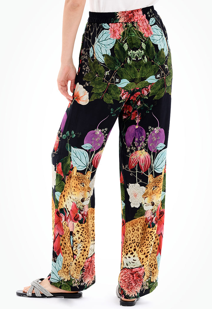 Choice Floral Print Trouser Black