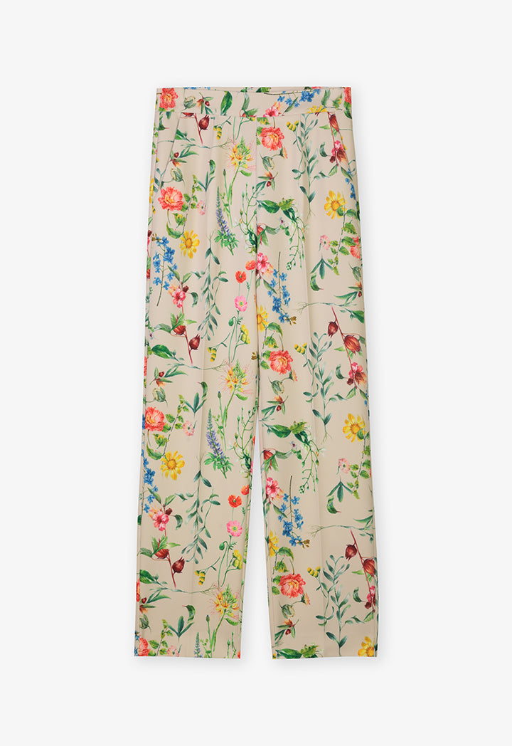 Choice High-Waist Printed Floral Trousers Print