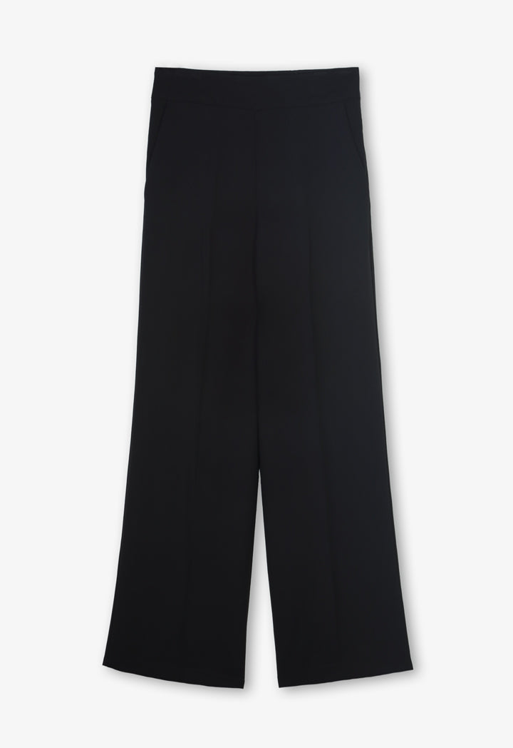 Choice Solid High-Waist Trousers Black