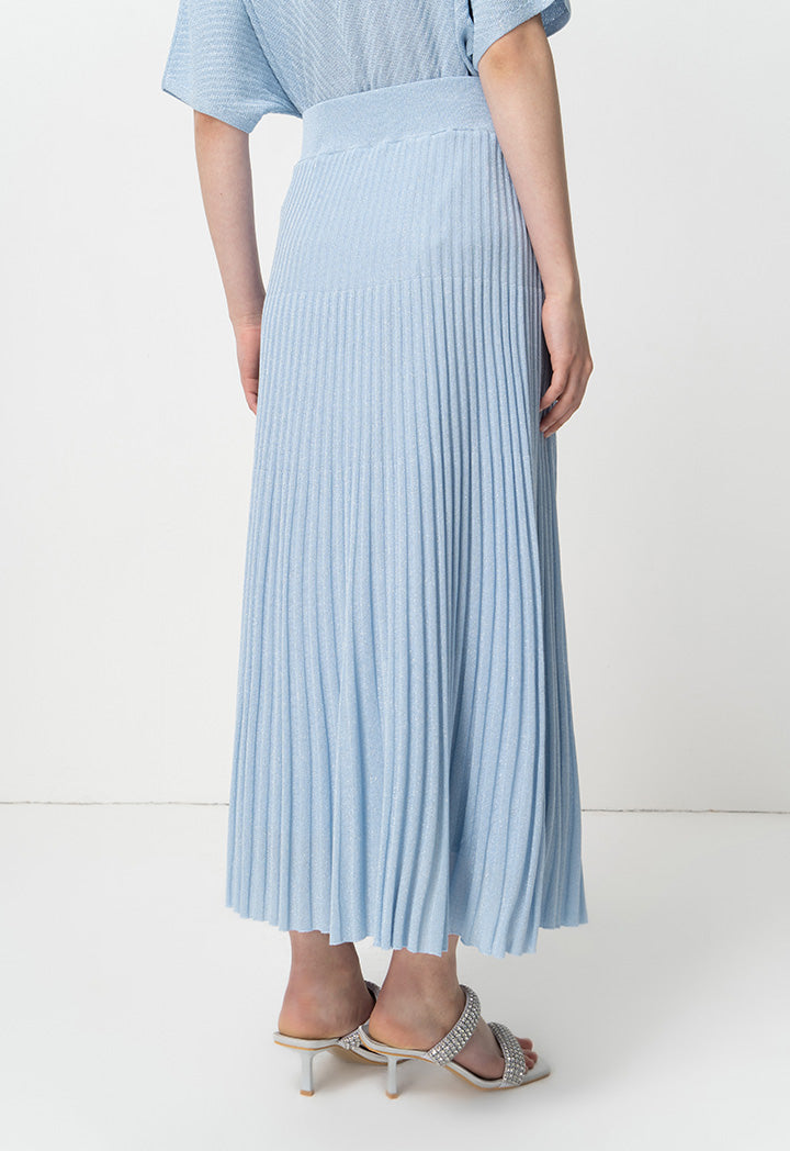 Choice Allover Pleated Skirt Blue