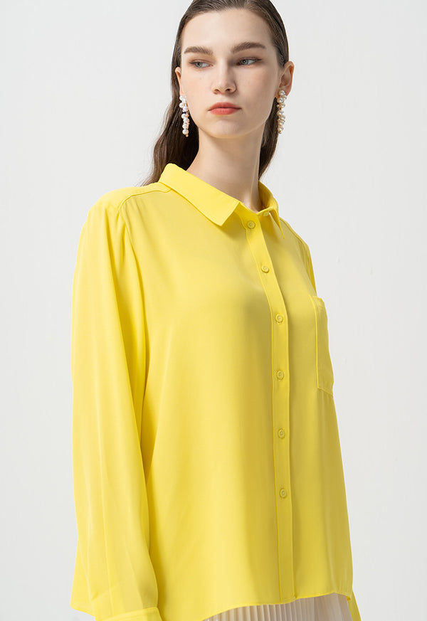 Choice Single Tone Long Sleeves Shirt Yellow