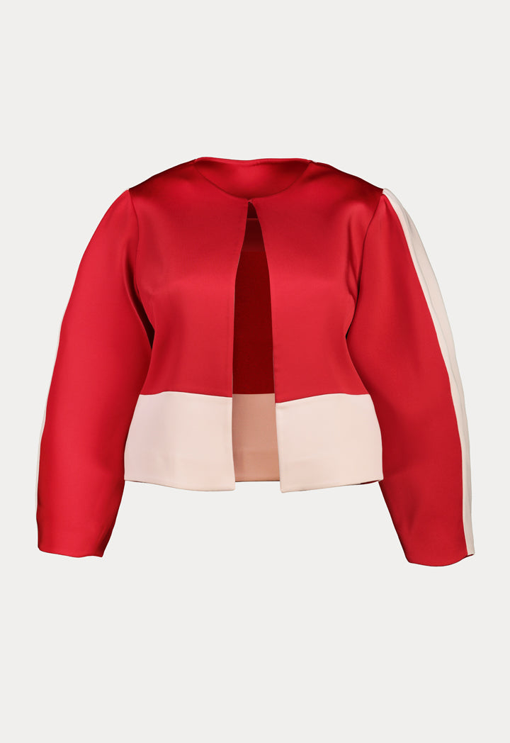 Choice Color Block Jacket Red - Wardrobe Fashion