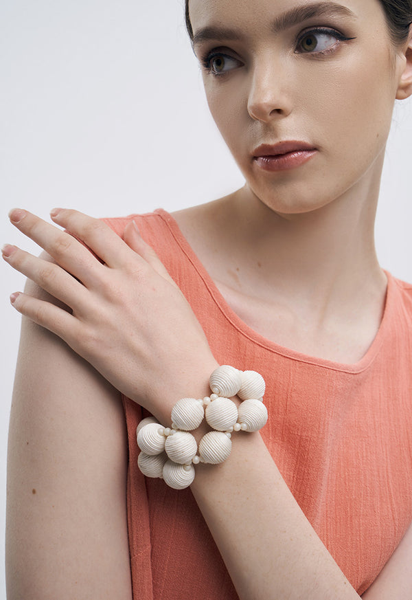 Choice Thread Beads Fashion Bracelet White