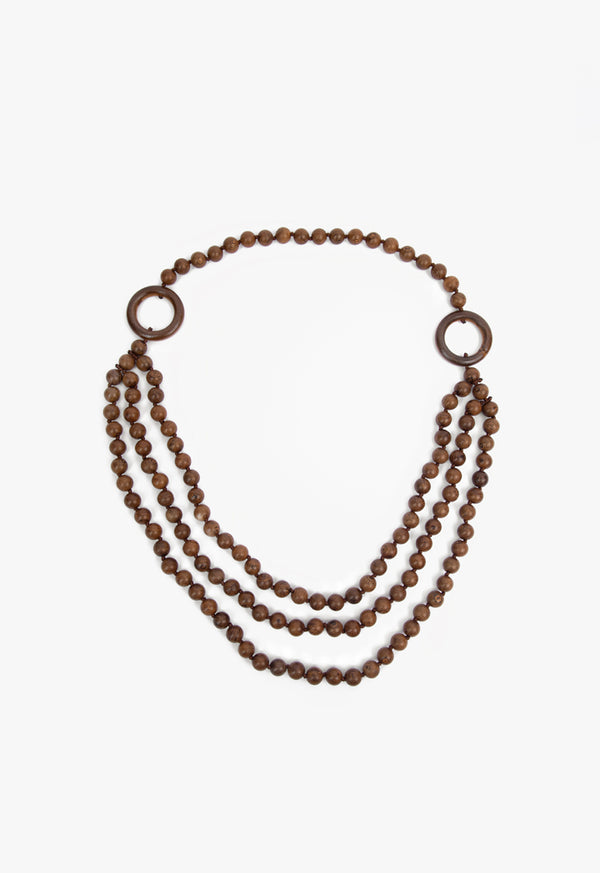 Choice Bead-Embellished Necklace Brown
