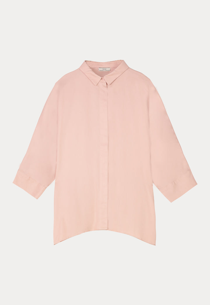 Choice Basics Long Sleeve Comfortable Fit Shirt Blush
