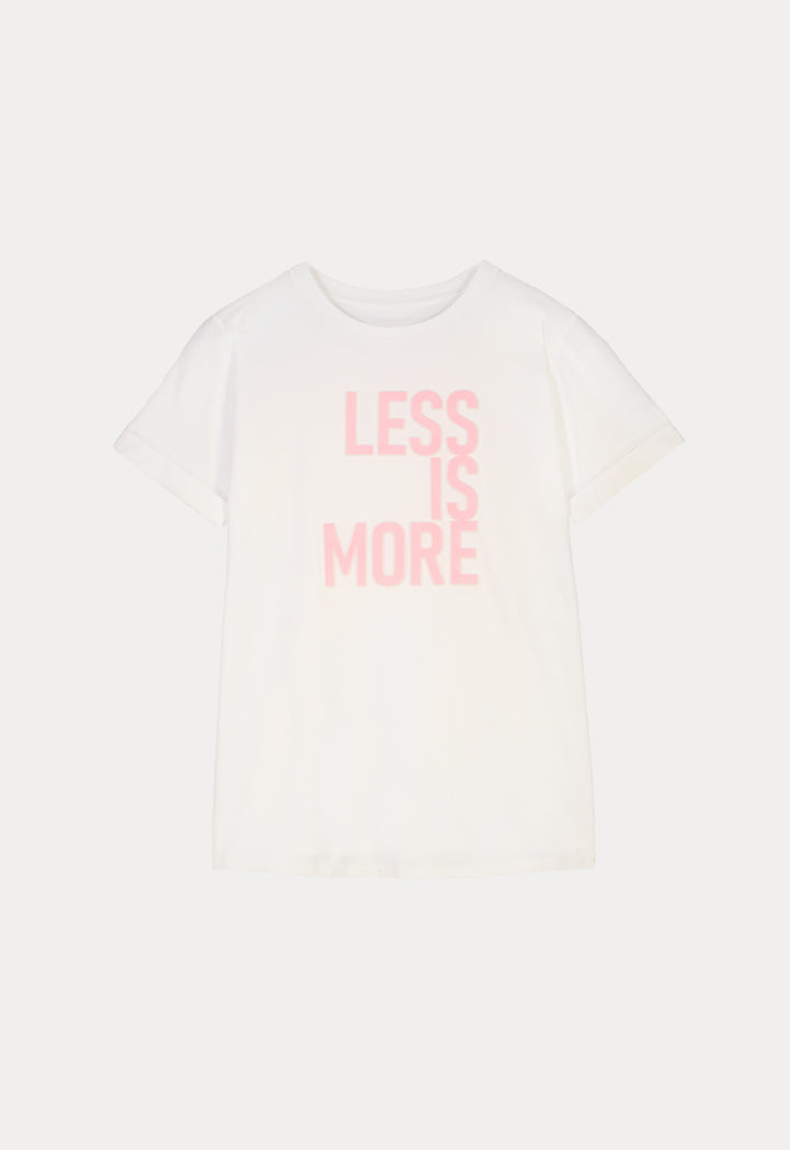 Choice Text Printed Solid T-Shirt White