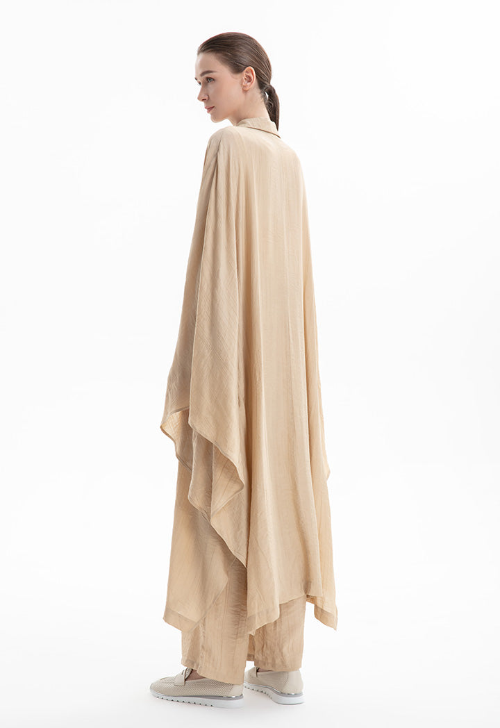 Choice Bat Wing Oversized Midi Jacket Sand Beige