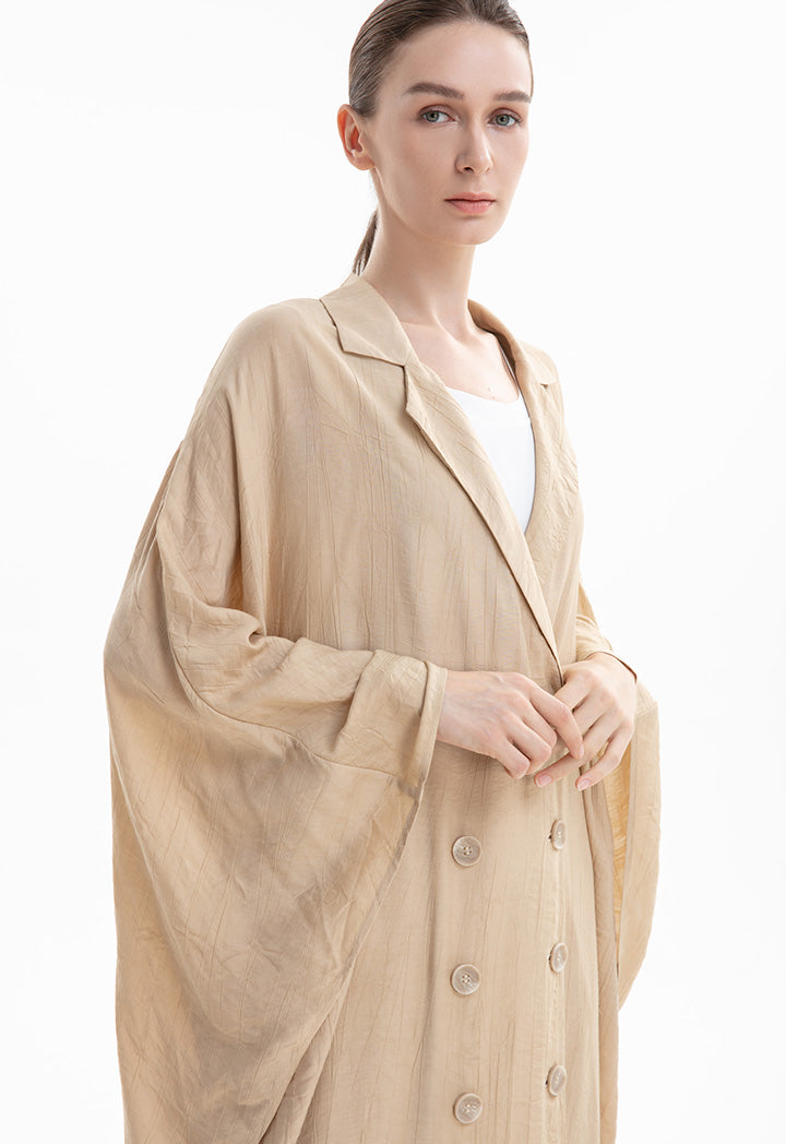 Choice Bat Wing Oversized Midi Jacket Sand Beige