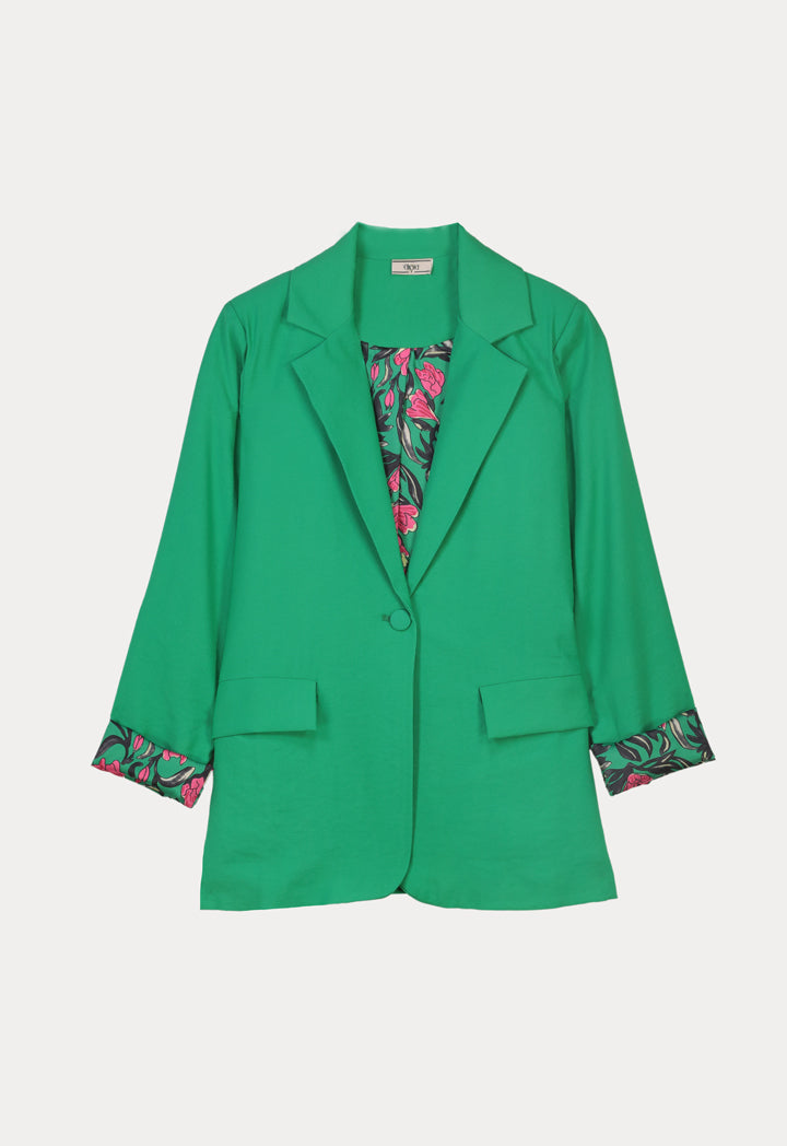 Choice Classic Blazer With Printed Lining Green