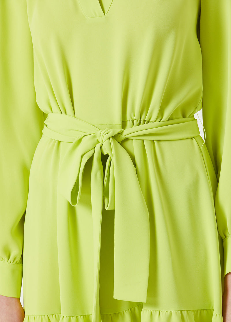 Beymen Collection Sash Detailed Midi Crepe Dress Green