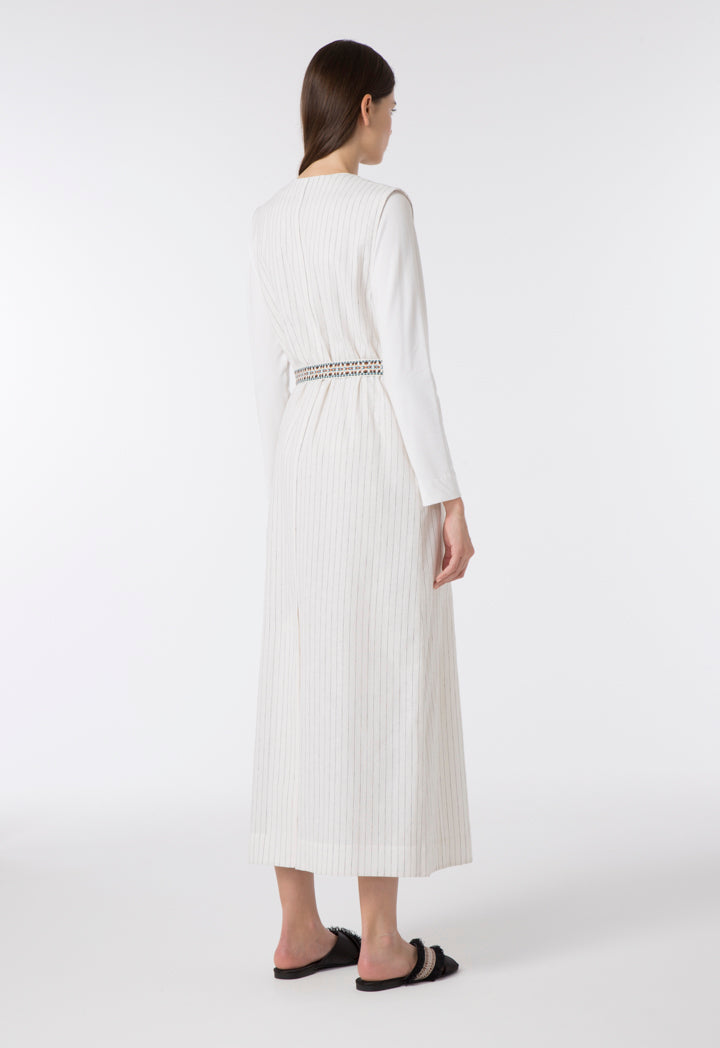 Choice Linen Sleeveless Outerwear Off White