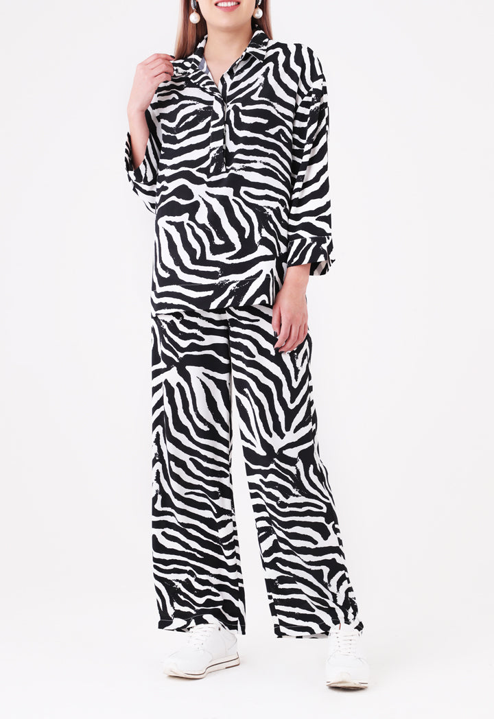 Choice Zebra Printed Blouse Multicolor