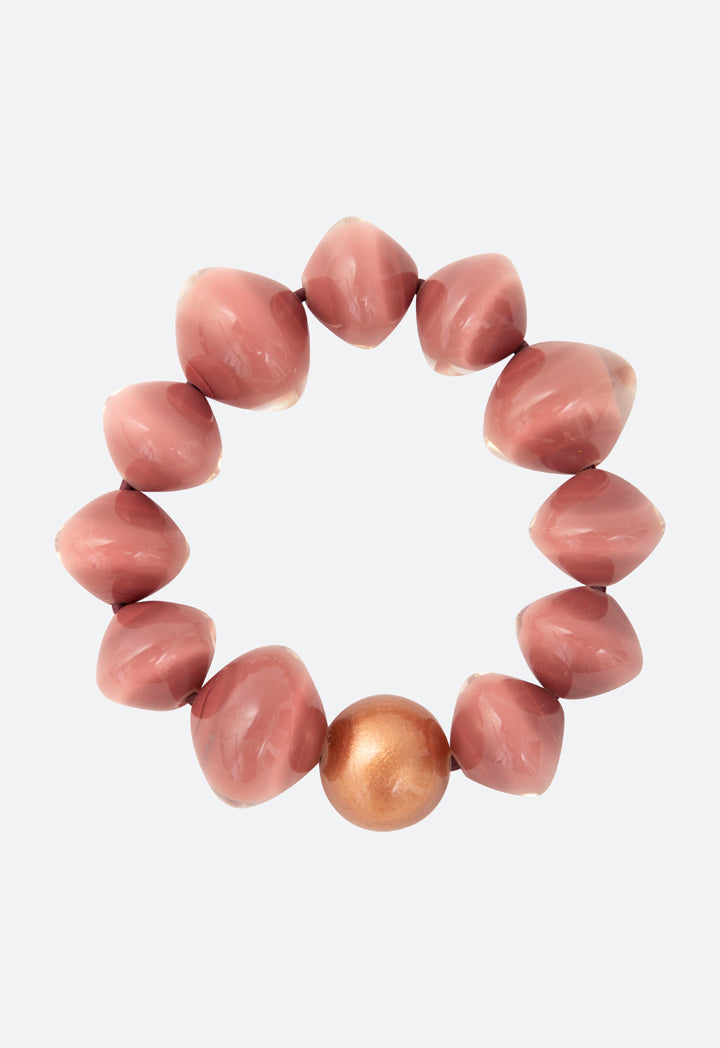 Choice Bicone Shape Beads Bracelet Pink - Wardrobe Fashion