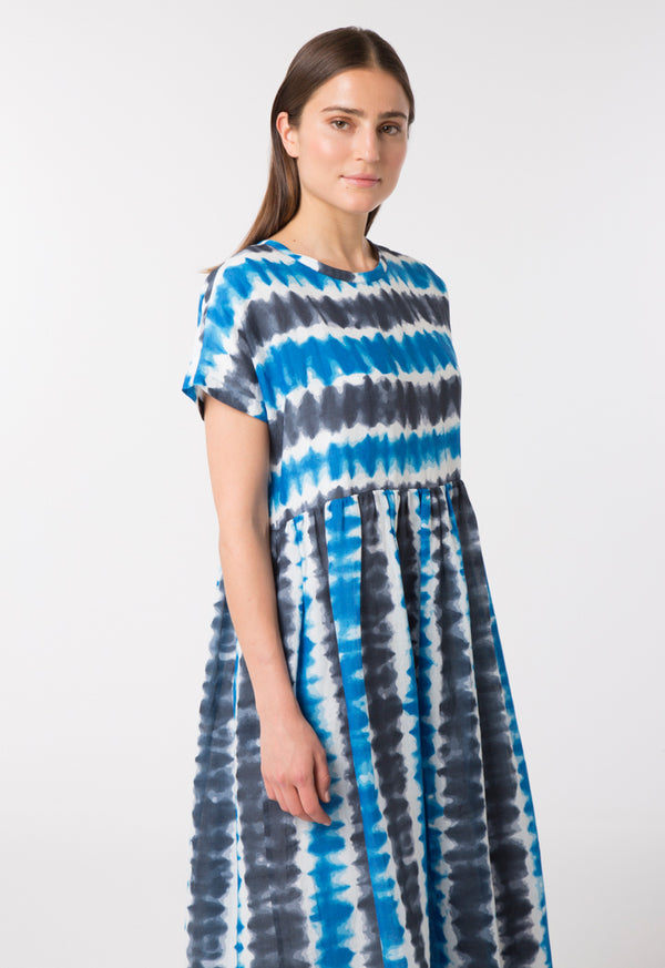 Choice Tie Dye Maxi Dress Chevron Blue