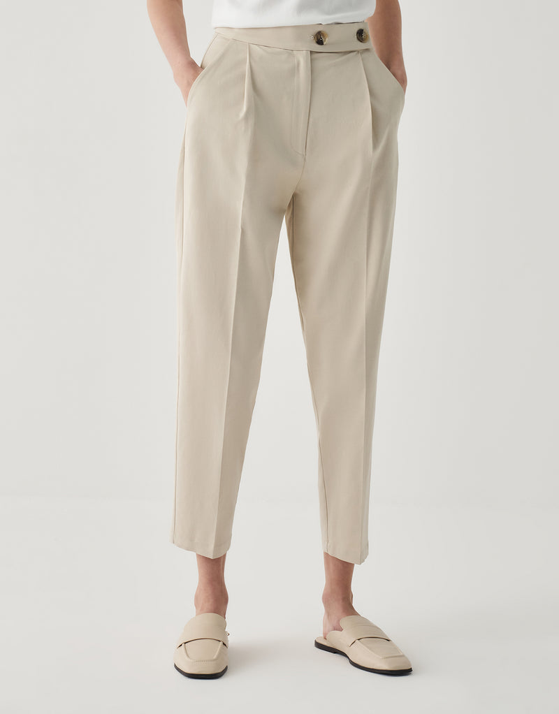 Jodrell Suit Tailored Trousers Stone/Blue Marl