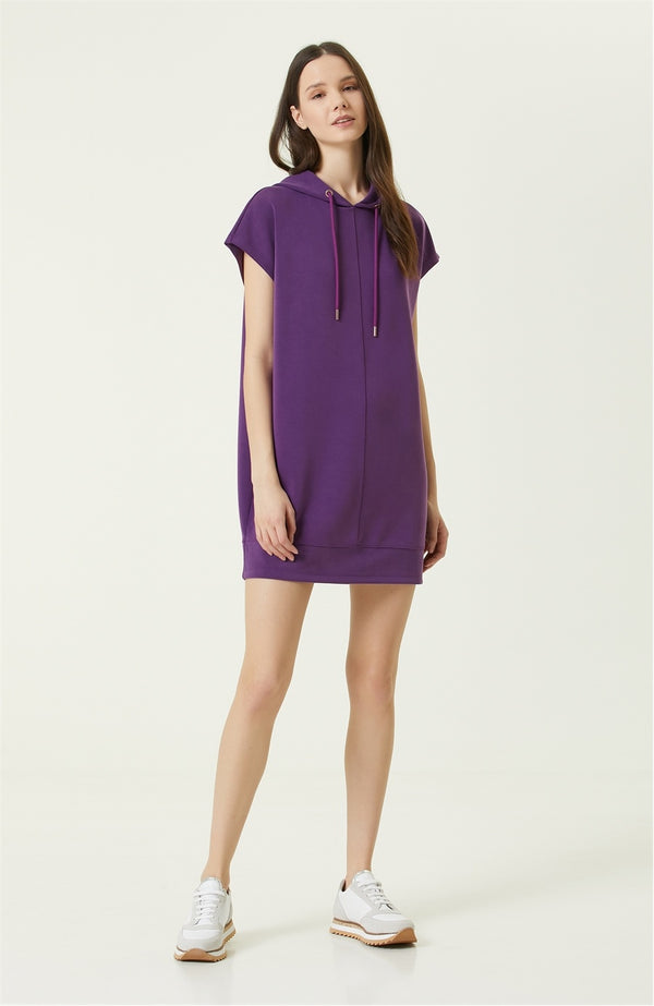 Network Hooded Mini Dress Purple