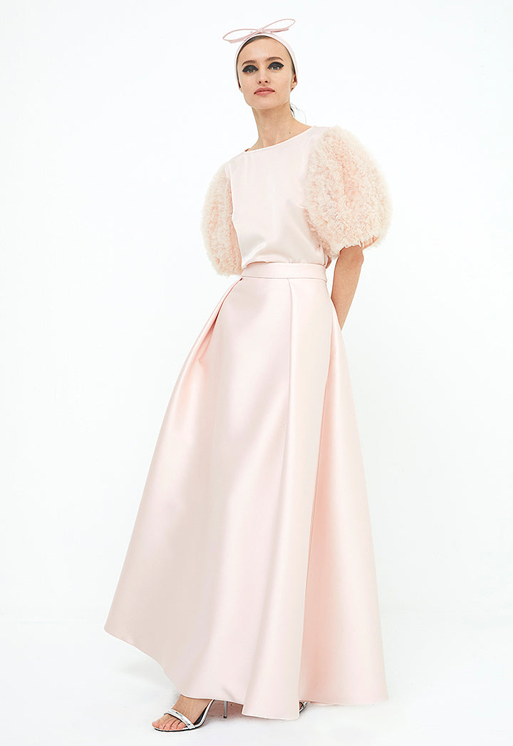 Choice Maxi Long Solid Skirt Blush - Wardrobe Fashion