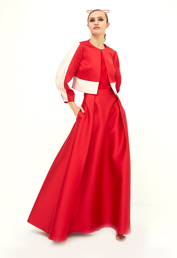 Choice Maxi Long Solid Skirt Red - Wardrobe Fashion