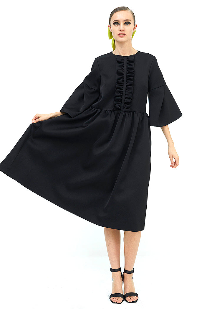 Choice Wide Sleeves Dress Black - Wardrobe Fashion