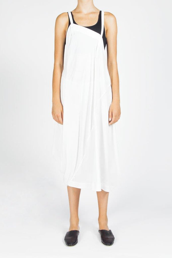 Nu Dress N/Sl White - Wardrobe Fashion