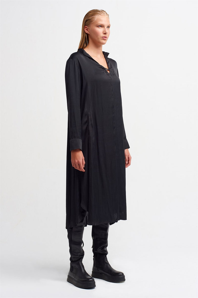 Nu Long Sleeve Midi Dress Black