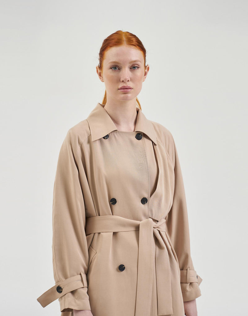 Kkdesign Double Breasted Trench Coat Beige