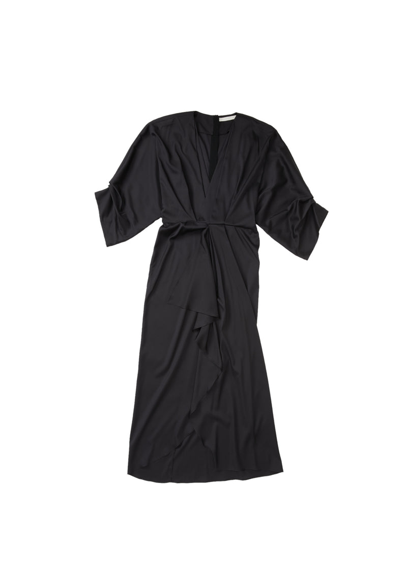 Beymen Collection Bat Sleeve Midi Silk Dress Black