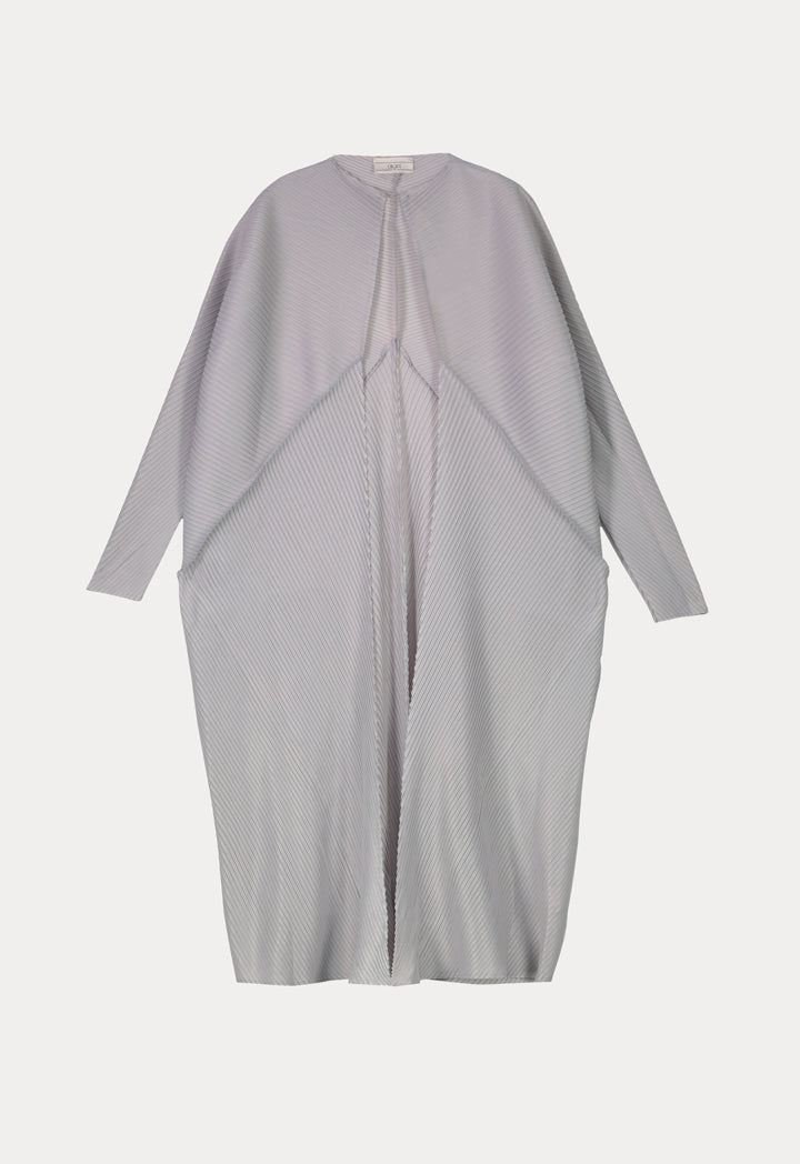 Choice Egg Shape Electric Pleated Outerwear Grey