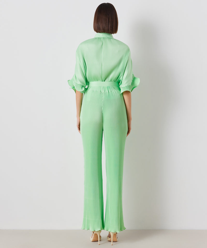 Ipekyol Solid Allover Pleated Trousers Light Green