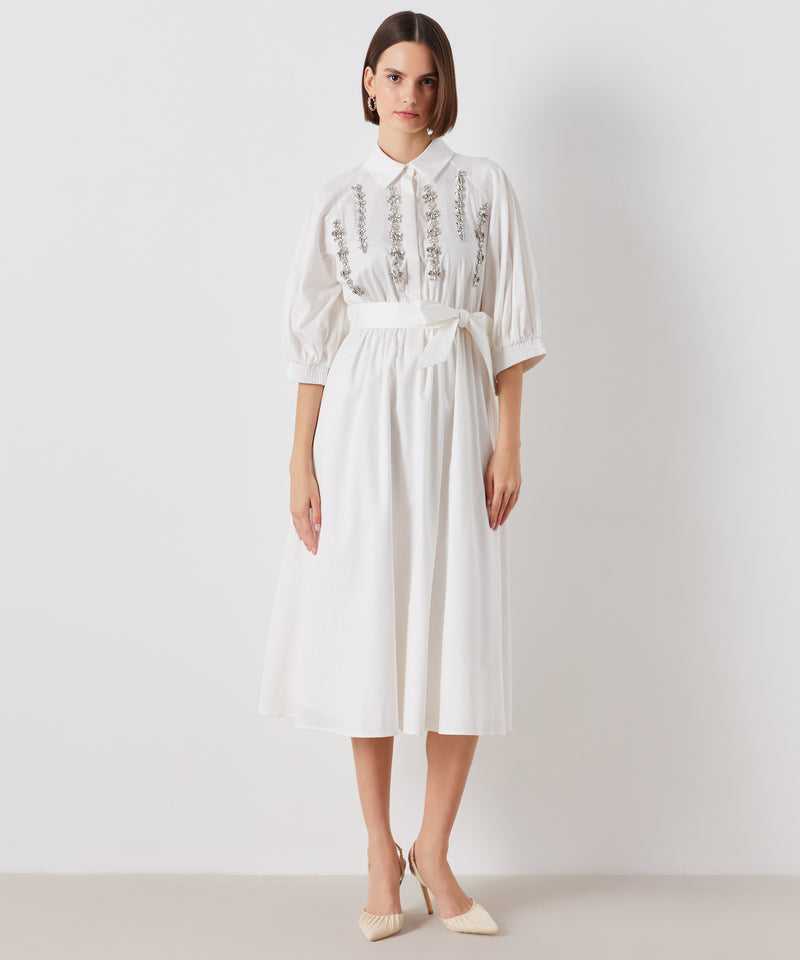 Ipekyol Crystal-Stone Embellished Dress Ecru