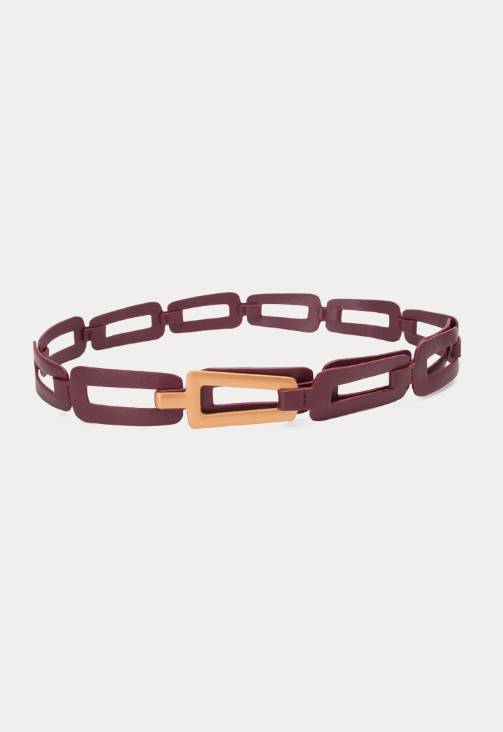 Choice Buckle Link Hook Grip Belt Burgundy