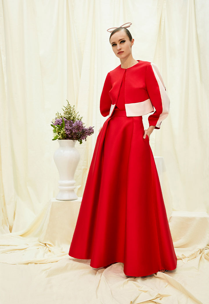 Choice Maxi Long Solid Skirt Red