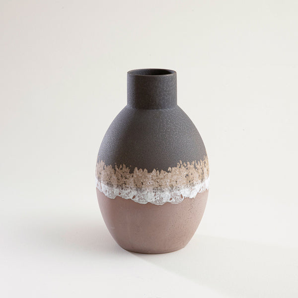Chakra Oligon Vase 33,5Cm Grey